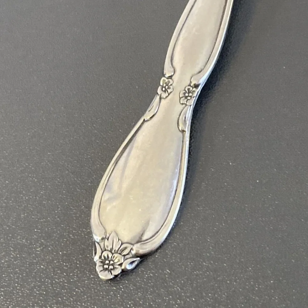 Vintage Oneida Community Stainless Floral Slotted Cake/Pie Server 9.5